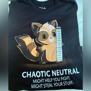 Raccoon graphic T shirt Sz L